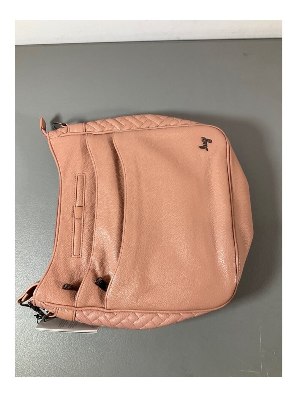 Lug Classic VL Quilted Messenger Bag - Blush Pink Crossbody with Multiple Zipper